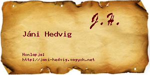 Jáni Hedvig névjegykártya